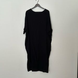 OAK cotton dress oversized fit relaxed fit maxi dress black
